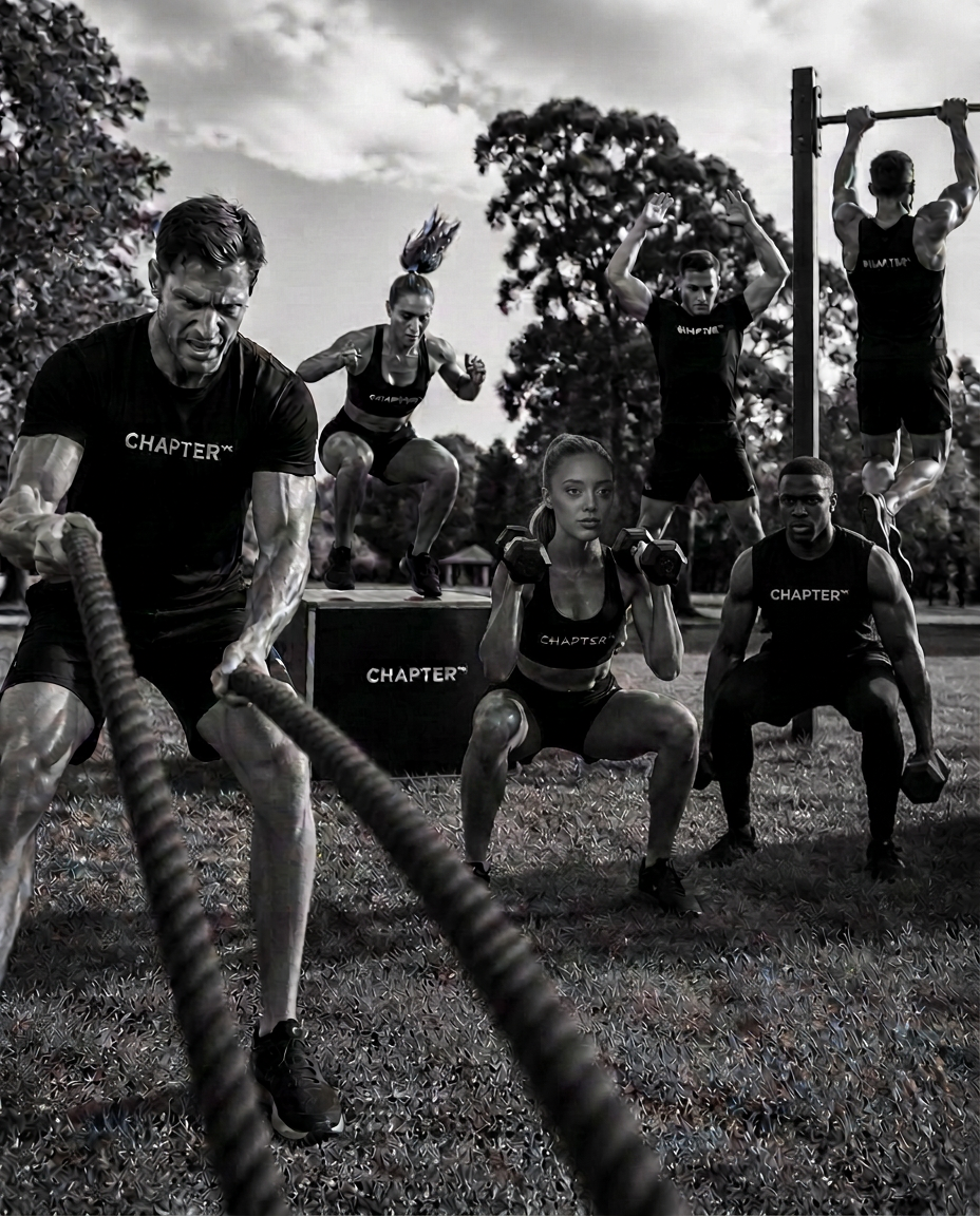 Adult circuit training outdoors